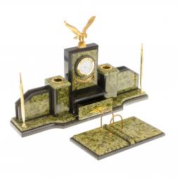 Письменный набор из камня &amp;quot;Горный орел&amp;quot; змеевик