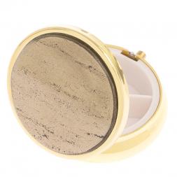 Таблетница на 3 отделения камень пирит цвет золото