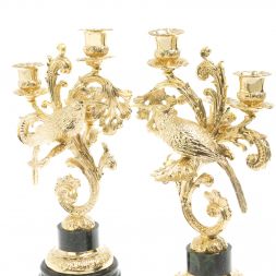 Подсвечники "Колибри" из шабровского змеевика