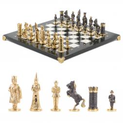 Шахматы &amp;quot;Камелот&amp;quot; бронза мрамор змеевик 40х40 см