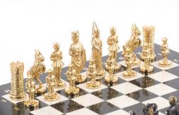 Шахматы &amp;quot;Камелот&amp;quot; бронза мрамор змеевик 40х40 см