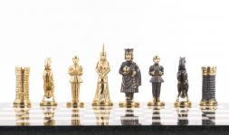 Шахматы &amp;quot;Камелот&amp;quot; бронза мрамор змеевик 40х40 см