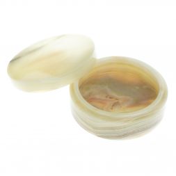 Шкатулка "Пудреница" из зелено-коричневого оникса 15х15х5,5 см (6)