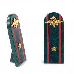 Сувенир &amp;quot;Погон Майор МВД&amp;quot; камень змеевик