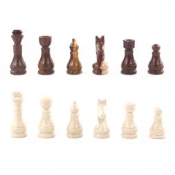 Шахматы из камня "Европейские" доска 30х30 см оникс мрамор