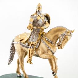 Каминные часы "Юрий Долгорукий" камень малахит Златоуст