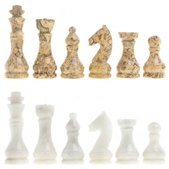 Шахматы &amp;quot;Стандарт&amp;quot; мрамор, ракушечник доска 30х30см 123972