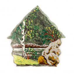 Магнит "Домик" камень змеевик