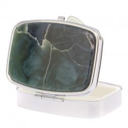 Таблетница на 2 отделения камень офит цвет серебро