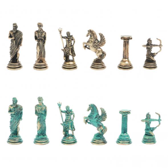 Шахматы &amp;quot;Римские лучники&amp;quot; фигуры бронза / патина 28х28 см из мрамора и лемезита 128202