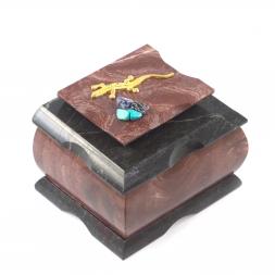 Шкатулка из камня лемезит &amp;quot;Оригинал&amp;quot; 10х8х7,5 см