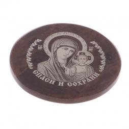 Икона автомобильная &amp;quot;Смоленская БМ&amp;quot; обсидиан коричневый 47 мм
