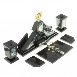 Письменный набор &amp;quot;Герб РФ&amp;quot; камень офиокальцит