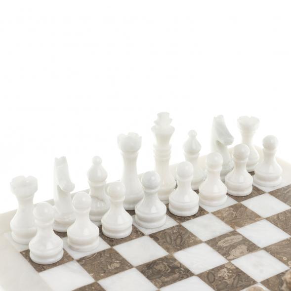 Шахматы &amp;quot;Битва&amp;quot; мрамор, серый ракушечник доска 30х30 см 123973