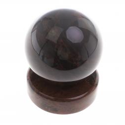 Шар из обсидиана 7 см коричневый на подставке