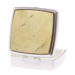 Таблетница на 2 отделения камень пирит цвет серебро