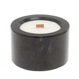Свеча круглая из черного змеевика 7,3х7,3х4,5 см