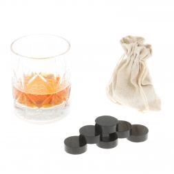 Камни для виски &amp;quot;Фишки&amp;quot; из черного змеевика 6 штук