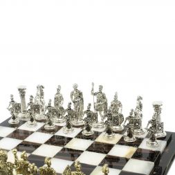 Шахматы &amp;quot;Римские войны&amp;quot; доска 40х40 см оникс / обсидиан