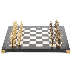 Шахматы настольные &amp;quot;Средневековье&amp;quot; 40х40 см камень мрамор змеевик