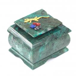 Шкатулка из зеленого камня змеевик &amp;quot;Оригинал&amp;quot;