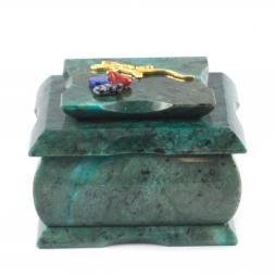 Шкатулка из зеленого камня змеевик &amp;quot;Оригинал&amp;quot;