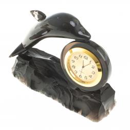 Часы сувенирные "Дельфин" черный обсидиан
