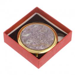 Карманное зеркальце камень лепидолит золото