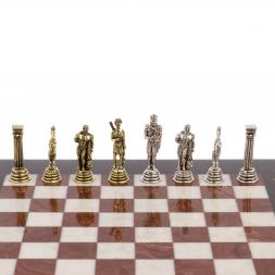 Шахматы &amp;quot;Афина&amp;quot; доска 32х32 см лемезит мрамор