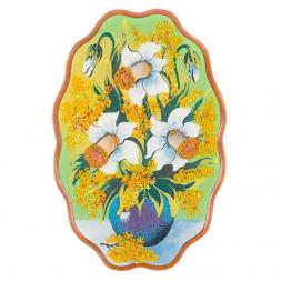 Панно с рисунком из камня &amp;quot;Нарциссы&amp;quot; 29х19 см
