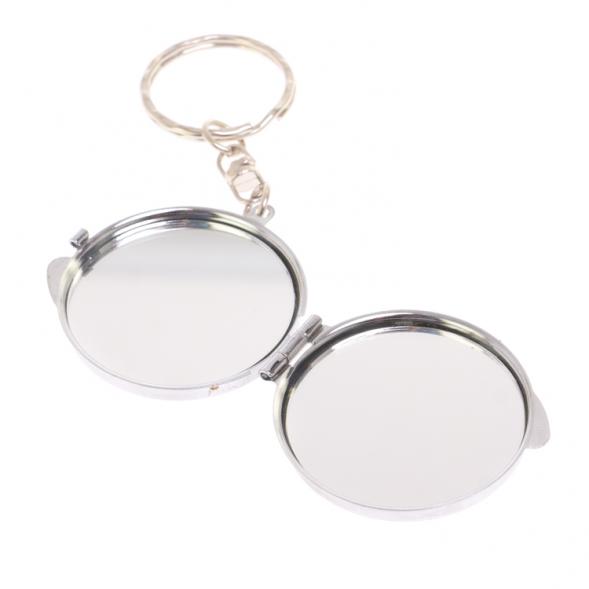 Складное зеркало брелок из флюорита круглое 126646