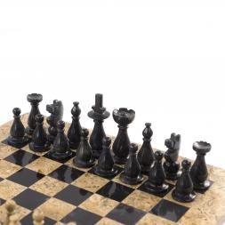 Декоративные шахматы из камня "Дебют" доска 38х38 см мрамор