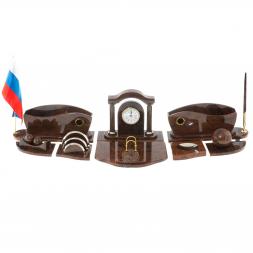 Настольный набор &amp;quot;Арка&amp;quot; камень обсидиан