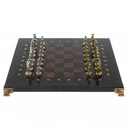 Шахматы &amp;quot;Дон Кихот&amp;quot; доска 28х28 см из камня лемезит змеевик