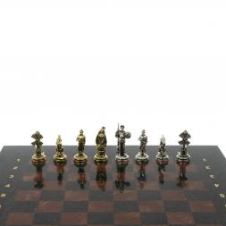 Шахматы &amp;quot;Дон Кихот&amp;quot; доска 28х28 см из камня лемезит змеевик