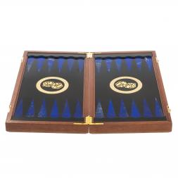 Настольные нарды &amp;quot;Восточные&amp;quot; с гравюрой камень лазурит Златоуст