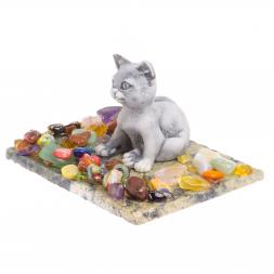 Сувенир из мрамолита "Котенок сидит"