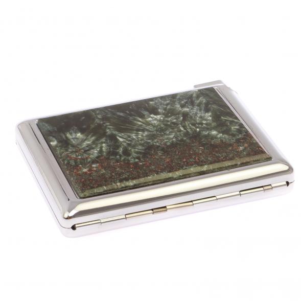 Портсигар на 20 сигарет с зажигалкой камень серафинит 125586