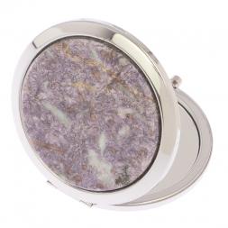 Карманное зеркальце камень лепидолит серебро