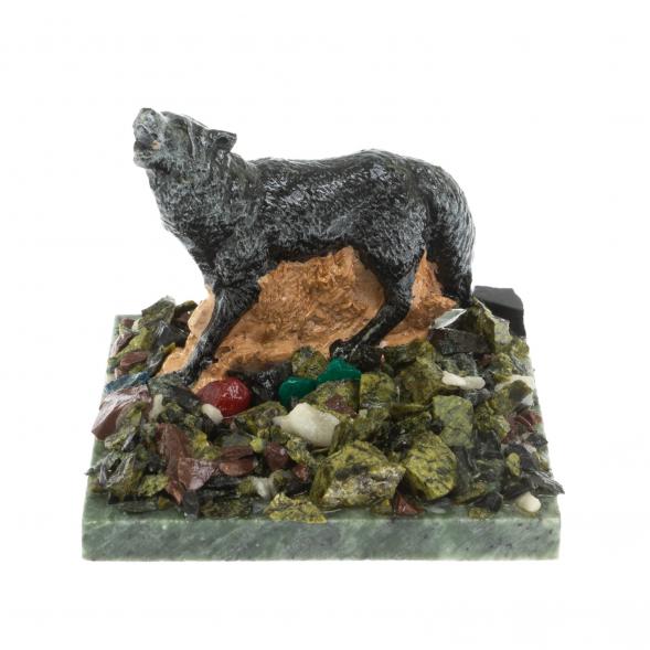 Сувенир &amp;quot;Воющий волк&amp;quot; на змеевике 116707