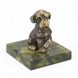 Статуэтка &amp;quot;Собачка средняя №3&amp;quot; из бронзы и змеевика