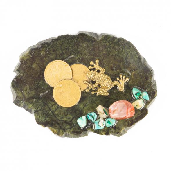 Магнит &amp;quot;Лягушка с монетами&amp;quot; змеевик 118748