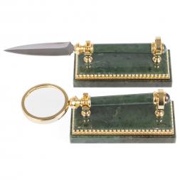 Настольный набор из нефрита &amp;quot;Георгий Победоносец&amp;quot;