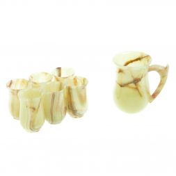 Набор для сока: кувшин и 6 стаканов из оникса (2,5х4)