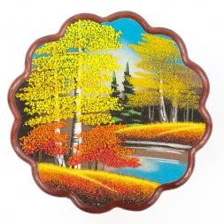 Панно круглое "Осень" 24х24 см каменная крошка
