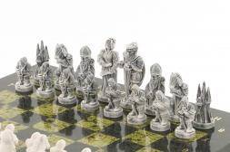 Подарочные шахматы &amp;quot;Средневековье&amp;quot; камень змеевик 40х40 см