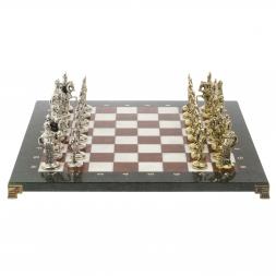 Шахматы сувенирные "Русь" доска 40х40 см камень мрамор лемезит