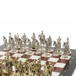 Шахматы сувенирные "Русь" доска 40х40 см камень мрамор лемезит