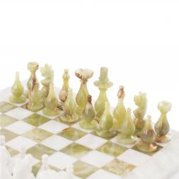 Сувенирные шахматы "Стандарт" доска 38х38 см из оникса и мрамора