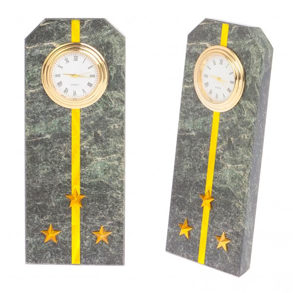 Часы &amp;quot;Погон старший лейтенант таможни&amp;quot; камень змеевик 122513